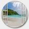 Designart - Open Window to Calm Seashore' Extra Large Seashore Metal Circle Wall Art